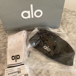 Alo yoga signature socks and Alo beanie
